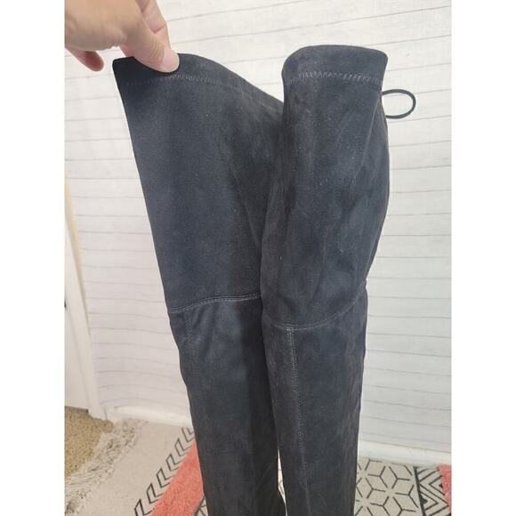 STEVE MADDEN "GORGEOUS" VEGAN SUEDE OVER THE KNEE BLACK BOOTS, sz 10 - Picture 3 of 16